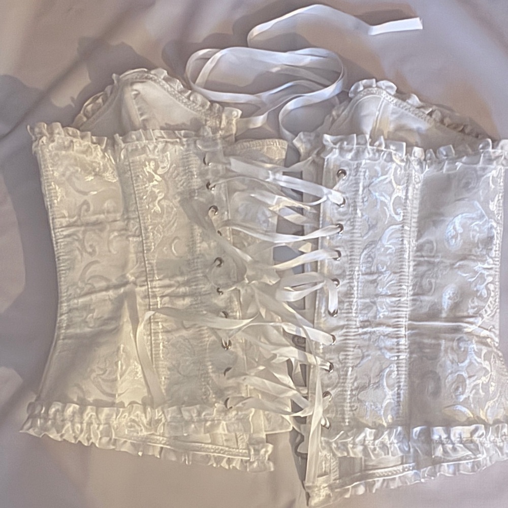 White Lace-Up Corset Bustier Top - Women Intimates